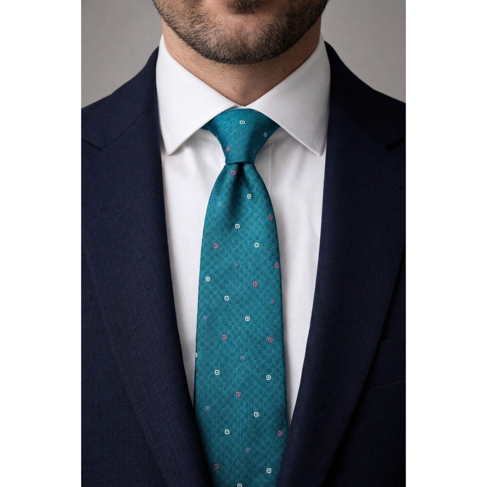 Tie 70s 80s 90s Y2K Mens Mikael York Green Red White 3.25 Wide 58 Long